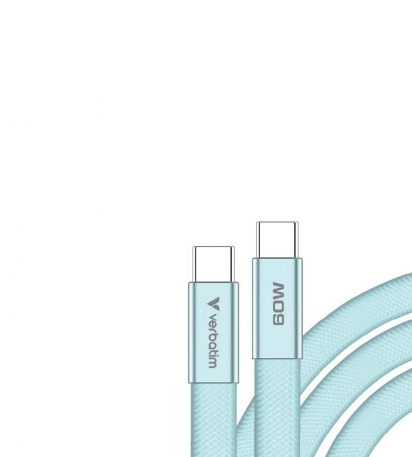 Câble Sync + Charge SoftTouch 60W, USB-C vers USB-C, 120cm, bleu 