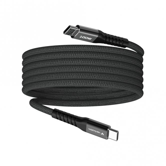Câble magnétique de synchronisation et de recharge - 100W, USB-C vers USB-C, 120cm, noir 
