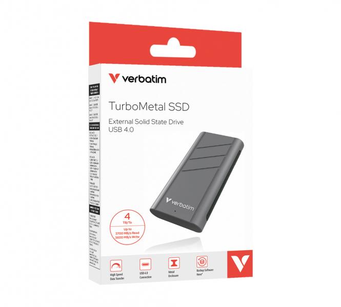 SSD TurboMetal USB4 4 To, USB Type-C, USB4 Gen 2x2, argenté 