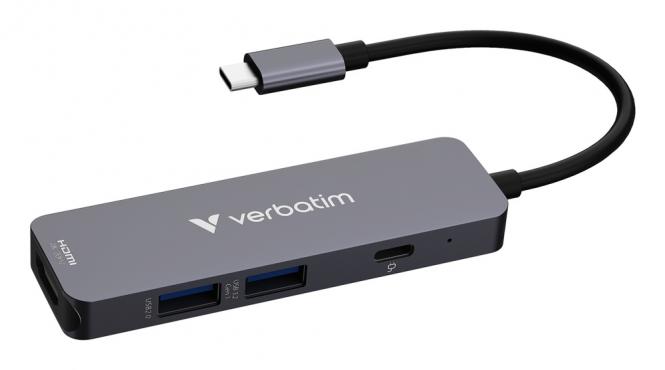 USB-C Essentials Multiport-Hub mit 4 Anschlüssen: HDMI, USB-C PD, USB-A 3.2 Gen 1, USB-A 