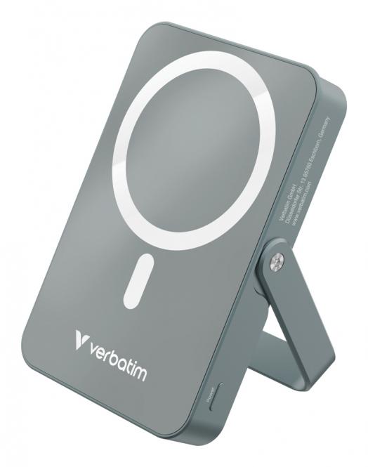 Charge n Go  magnetische kabellose Powerbank mit Ständer  10.000 mAh, grau 