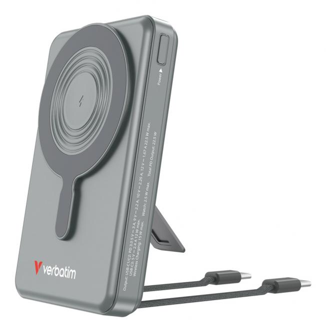 Charge n Go 2C + Powerbank mit Display, 10.000 mAh, grau 