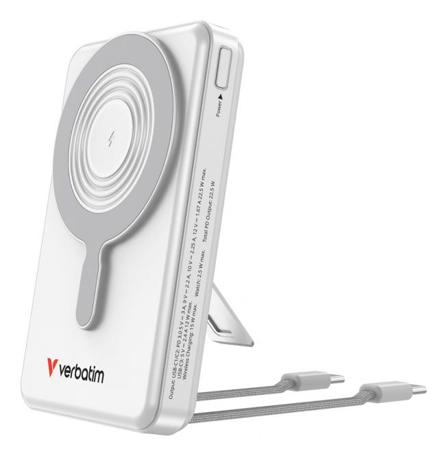Charge n Go 2C + Powerbank mit Display, 10.000 mAh, Silber 