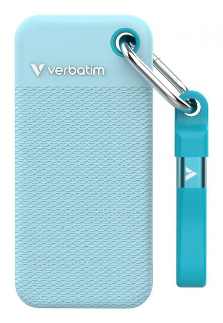 SSD de poche USB 3.2 Gen 2 2 To, couleur « Polar Blue », avec deux housses en caoutchouc 