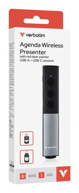 Agenda Wireless-Präsentationsgerät mit rotem Laserpointer 