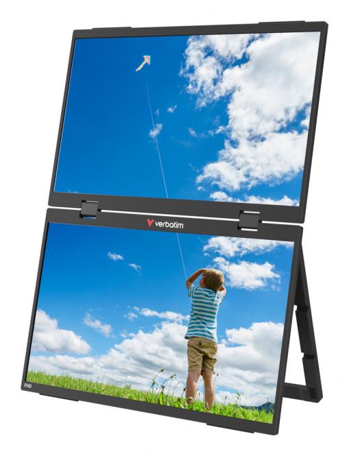 Tragbarer 15,6-Zoll-FHD-Dual-Monitor Essentials  tragbarer Monitor, schwarz, 15,6-Zoll-LCD, 1920 × 1080 Pixel 