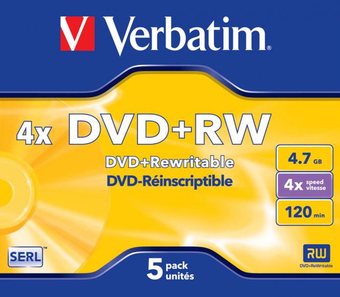 DVD+RW argent mat, lot de 5 