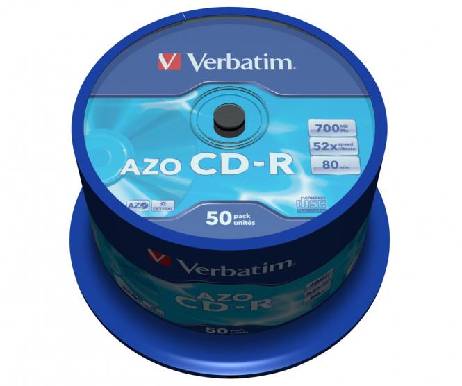 CD-R AZO Crystal 700 Mo 52x, lot de 50 pièces 