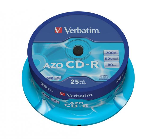 CD-R AZO Crystal 700 Mo 52x, lot de 25 