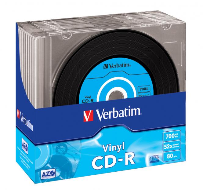 CD-R AZO Data Vinyl 700 Mo 52x, lot de 10 pièces 