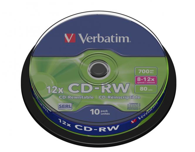CD-RW 12x 700 Mo, lot de 10 