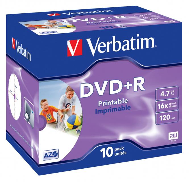 DVD+R « ID » imprimable au jet d'encre, format large 