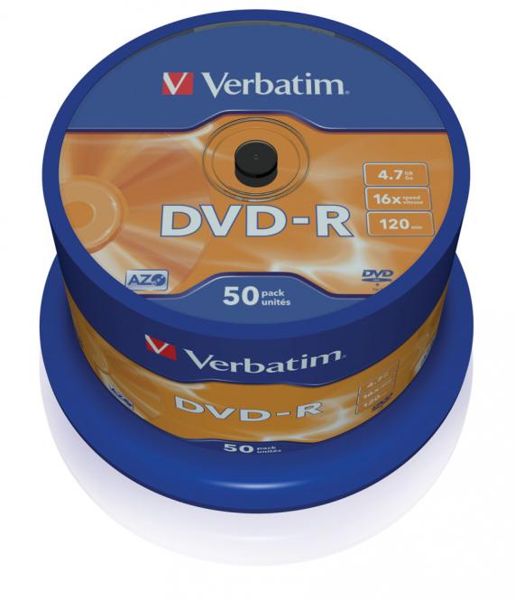 DVD-R argent mat 4,7 Go, lot de 50 pièces 