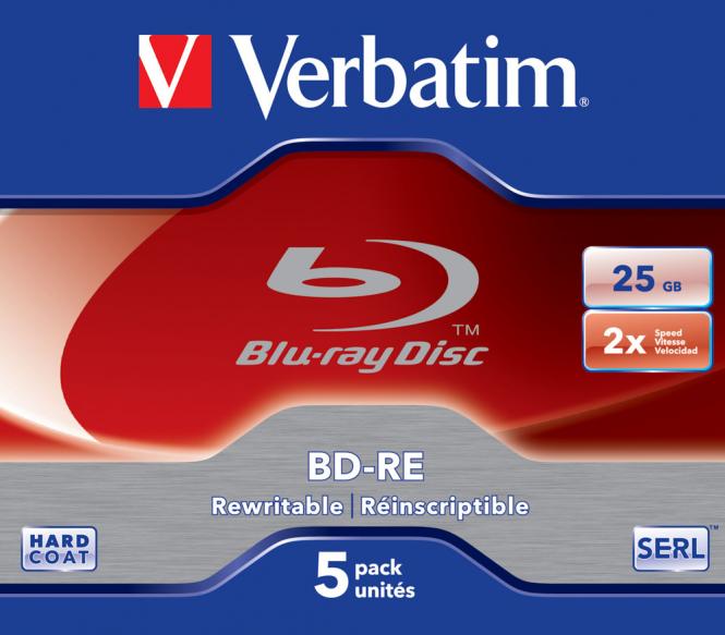 43615 disques Blu-ray vierges BD-RE 25 Go, lot de 5 