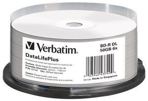 DataLifePlus BD-R 50 Go, lot de 25 pièces 