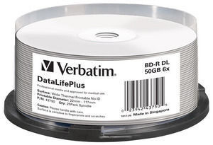 DataLifePlus BD-R 50 Go, lot de 25 pièces 