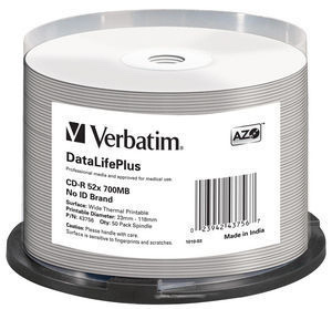 CD-R 52x DataLifePlus 700 Mo, lot de 50 pièces 