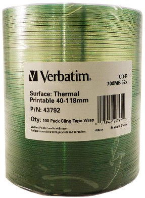 43792 CD vierges CD-R 700 Mo 52x, lot de 100 pièces 