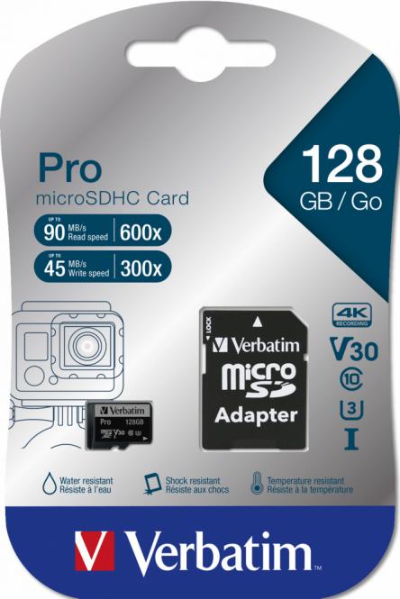 Carte MicroSDXC Pro 128 Go UHS-I Classe 10 