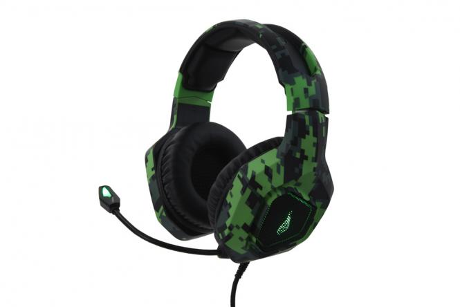 SureFire Skirmish Headset  kabelgebundenes Gaming-Headset mit Kopfbügel, USB Typ A, schwarz, Tarnmuster, grün 