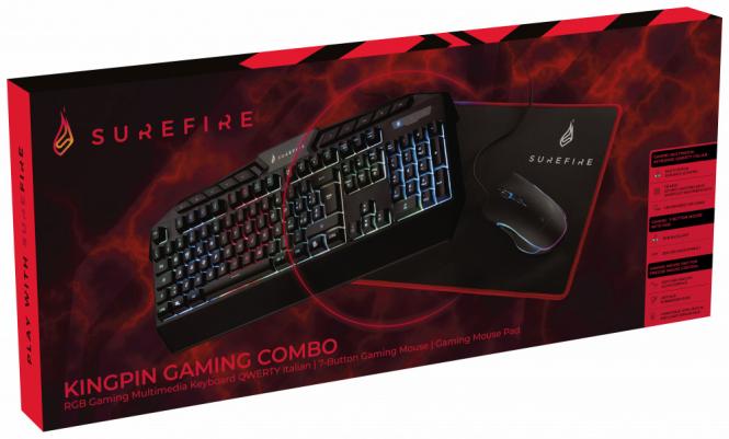 Tastatur, inklusive Maus, Gaming, USB, QWERTY, italienisch, schwarz 