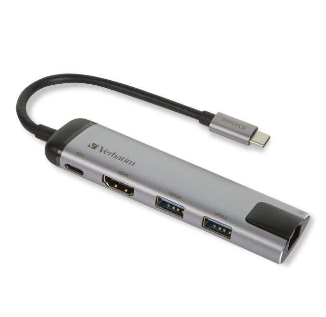 49141 Station d'accueil pour ordinateur portable / réplicateur de ports USB 3.2 Gen 1 (3.1 Gen 1) Type-C Noir, Argent 