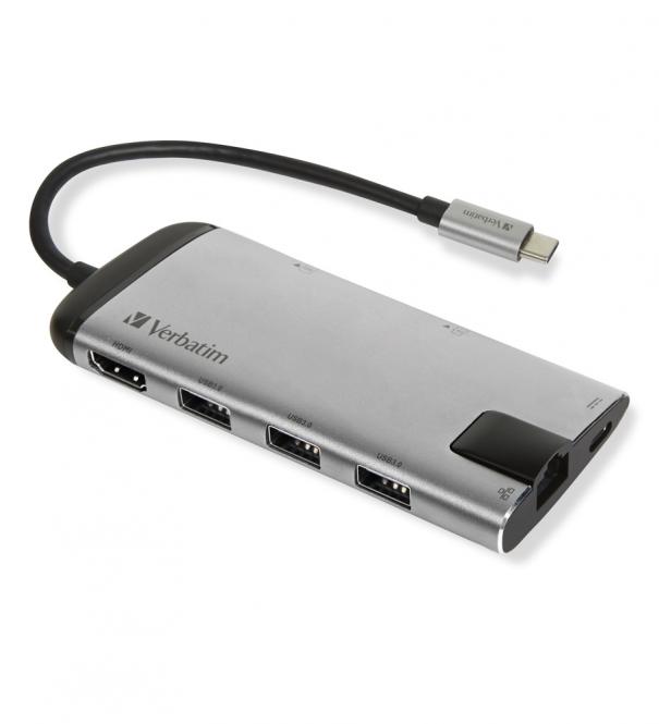 49142 Station d'accueil pour ordinateur portable / réplicateur de ports USB 3.2 Gen 1 (3.1 Gen 1) Type-C Noir, Argent 