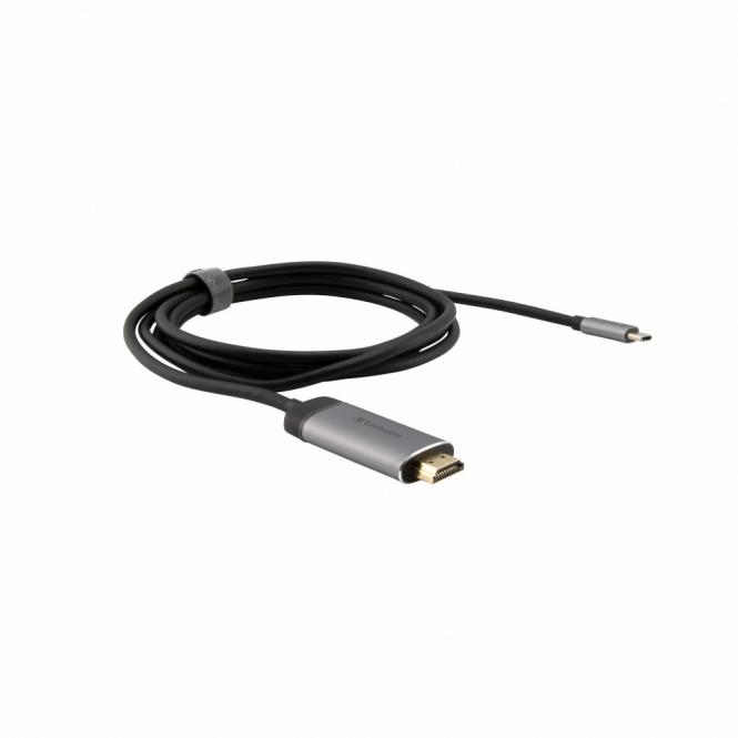 49144 Video-Kabeladapter 1,5m, USB Typ C  HDMI, Schwarz, Silber 