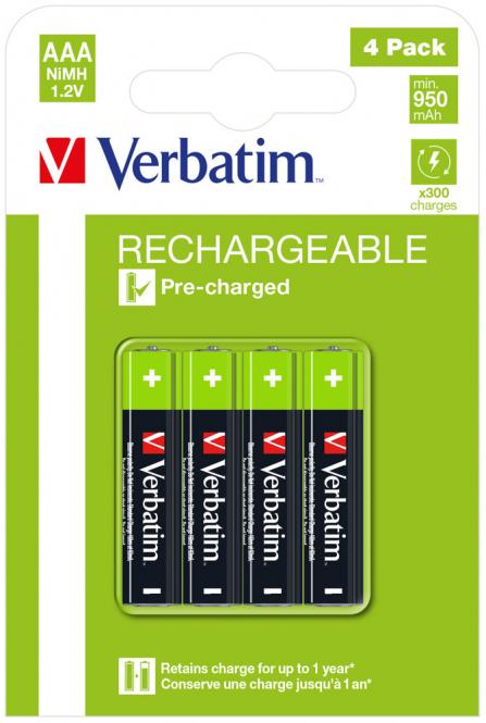 Haushaltsbatterie, wiederaufladbare Batterie, Typ AAA, Nickel-Metallhydrid (NiMH) 