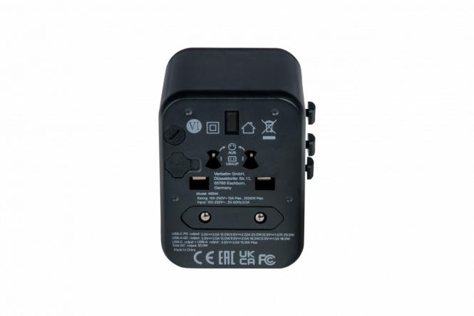 Adaptateur secteur 49544 universel, noir 