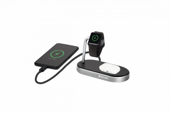 WCS-02 Chargeur sans fil USB universel noir, recharge rapide, usage intérieur 