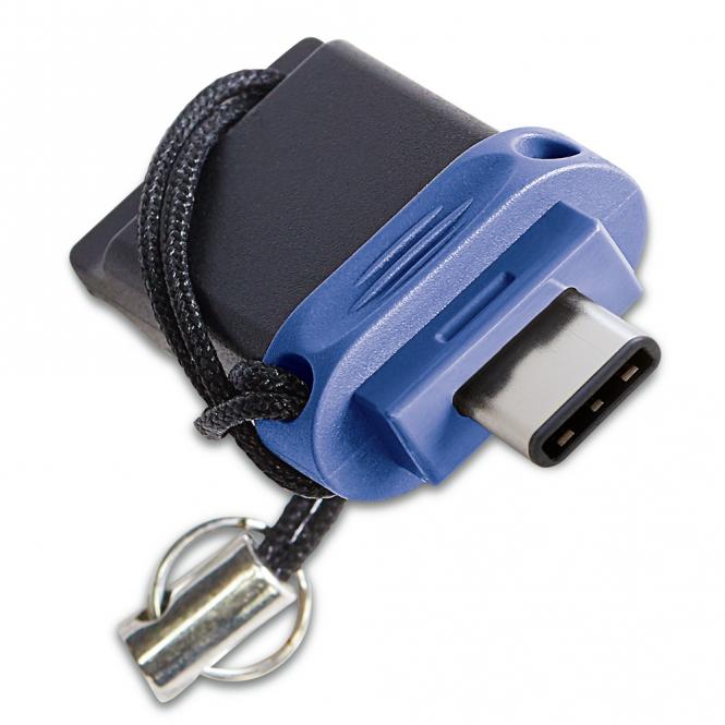 Dual-USB-3.0-Laufwerk, 64GB  USB-C / USB-A  Blau 