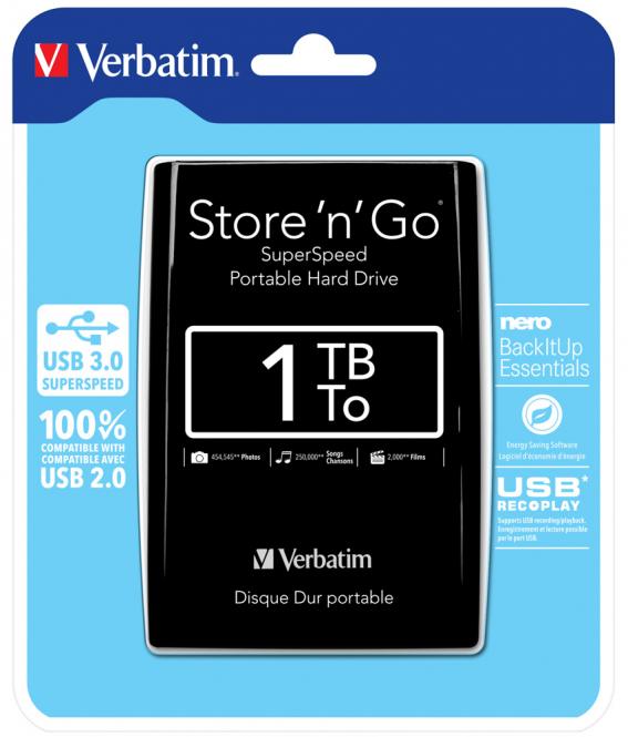 VERBATIM Store n Go 2.5-Zoll (6.35cm) 1TB USB 3.0 BLACK 
