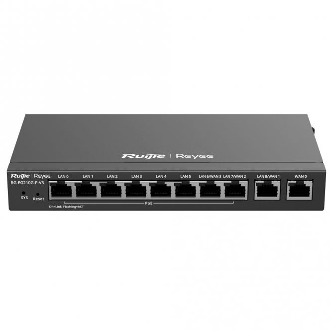 Routeur PoE Contrôleur cloud, 8 ports RJ45 GE PoE+ + 2 ports RJ45 GE 