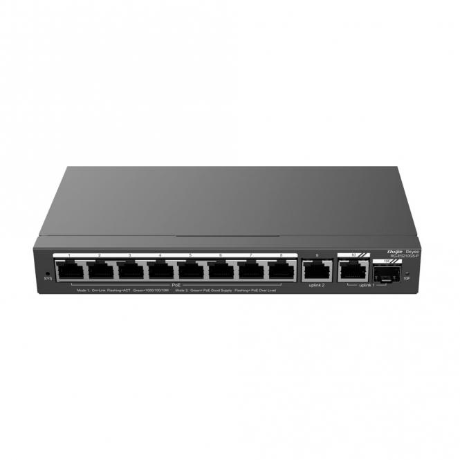 Verwaltbarer Cloud PoE-Switch, 8 PoE-Ports + 2 RJ45-Uplinks + 1 SFP-Kombi 