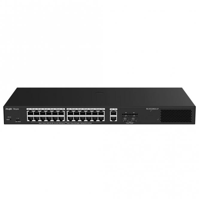 Cloud-verwaltbarer PoE-Switch, 24 PoE 802.3af/at + 2 SFP + 2 RJ45-Uplink-Verbindungen 