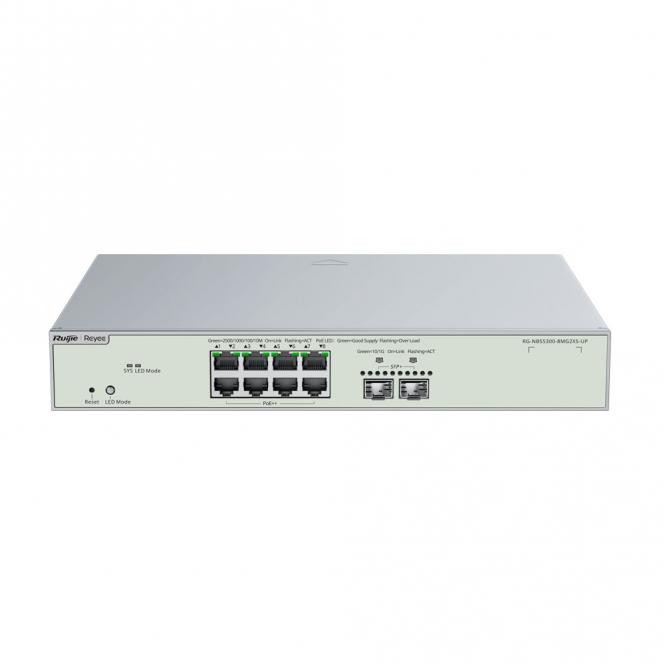 Switch Cloud Manageable L3, 8 Hi-PoE RJ45-Ports + 2 SFP+-Ports 