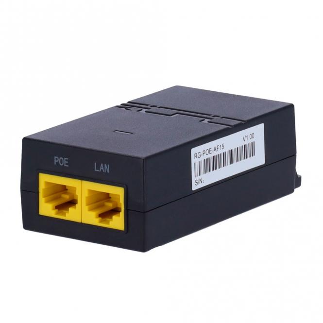 Injecteur PoE IEEE802.3af, connecteurs RJ45 10/100/1000Mbit/s, puissance 15,4W, distance maximale 100m 